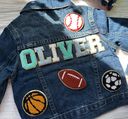 Personalized Kids Denim Jacket - Custom Name & Patches - Boys Birthday & Christmas Gift