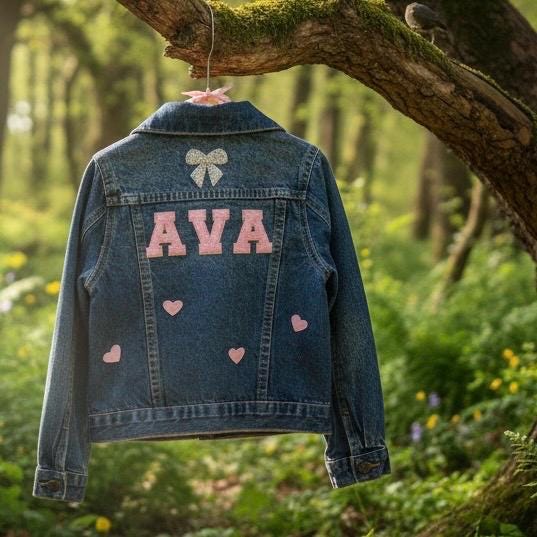 Personalized Kids Jean Jacket: Custom Name and Patches, Christmas gift for kids