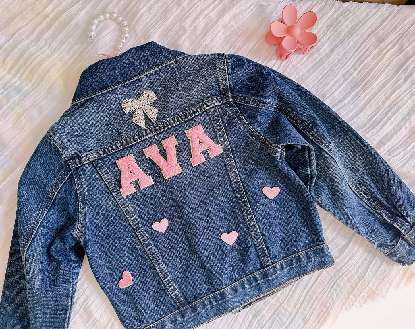 Personalized Kids Jean Jacket: Custom Name and Patches, Christmas gift for kids
