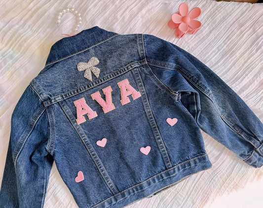Personalized Kids Jean Jacket: Custom Name and Patches, Christmas gift for kids