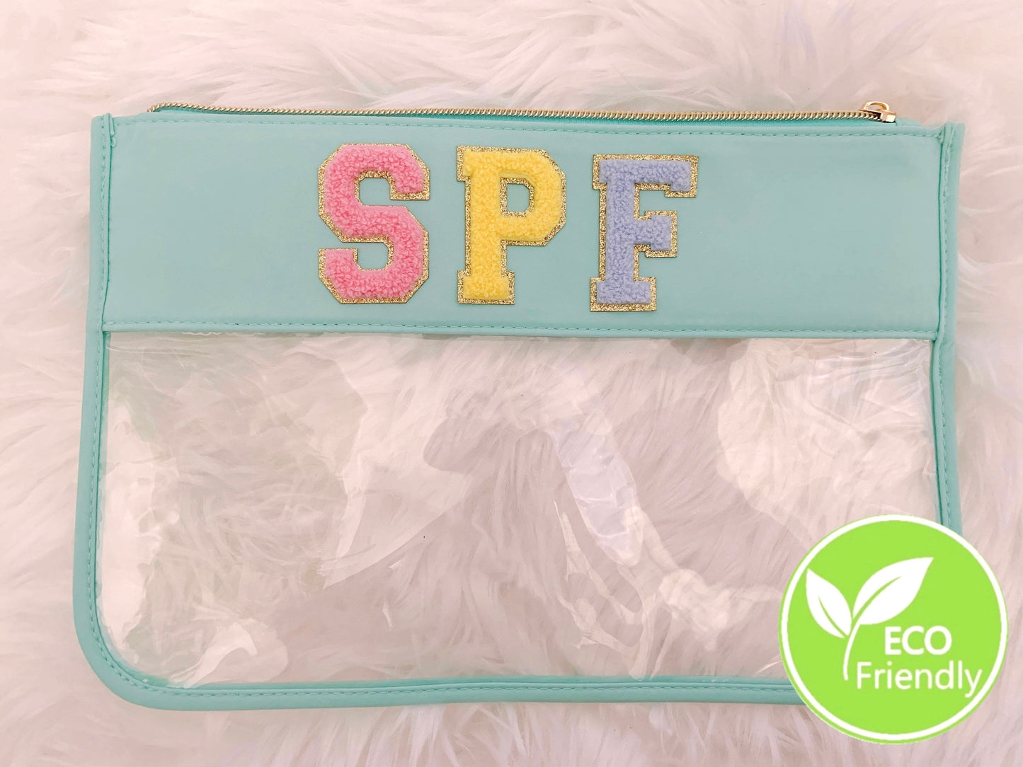 Eco-Friendly Clear bags | SPF bags | personalized bag| cosmetics bags | Bridesmaid gifts | Makeup organizer | Makeup pouch| Beach bags