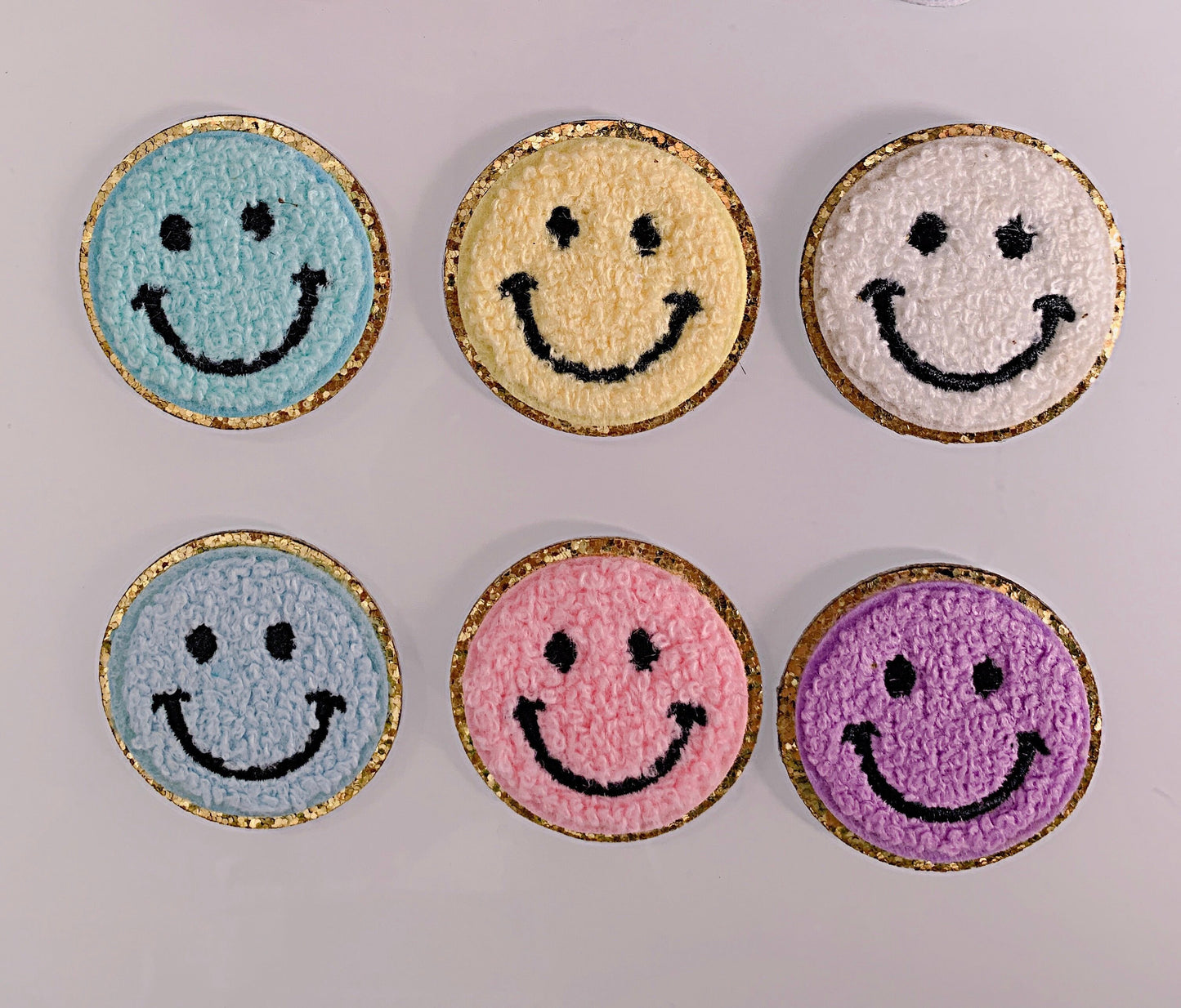 Self-adhesive Smiley face | chenille patch | stick on patches | personalized gifts| patch for laptops | patch for phone | sticker patches |