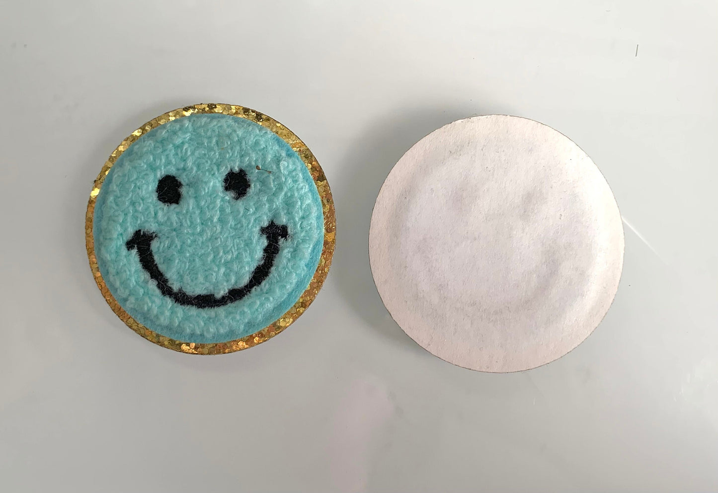 Self-adhesive Smiley face | chenille patch | stick on patches | personalized gifts| patch for laptops | patch for phone | sticker patches |