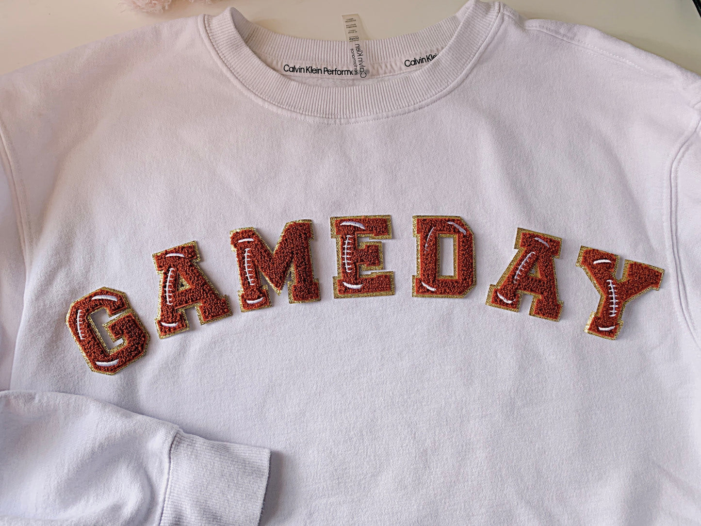 2.35 Inch Game Day iron on letters | Game day shirt | chenille patches | iron on patch | iron on letters | football patches | football mom |