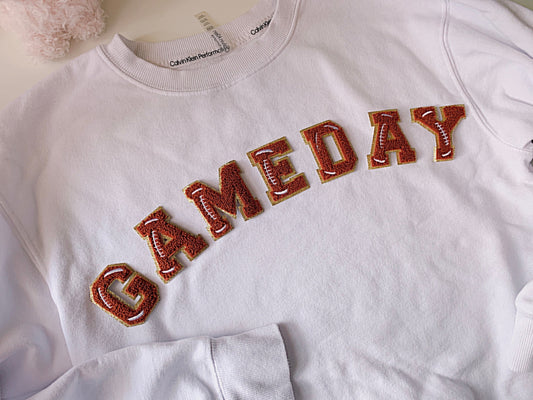 2.35 Inch Game Day iron on letters | Game day shirt | chenille patches | iron on patch | iron on letters | football patches | football mom |