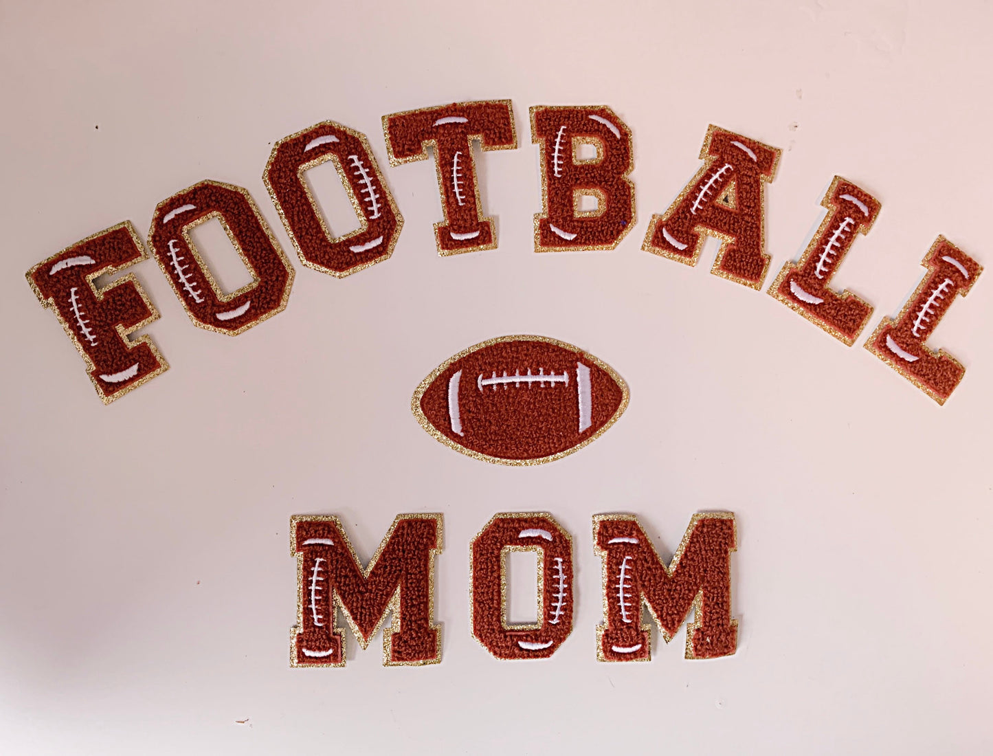 2.35 Inch football Chenille letters Football patches Gameday shirt chenille patches iron on patches iron on letters football shirt