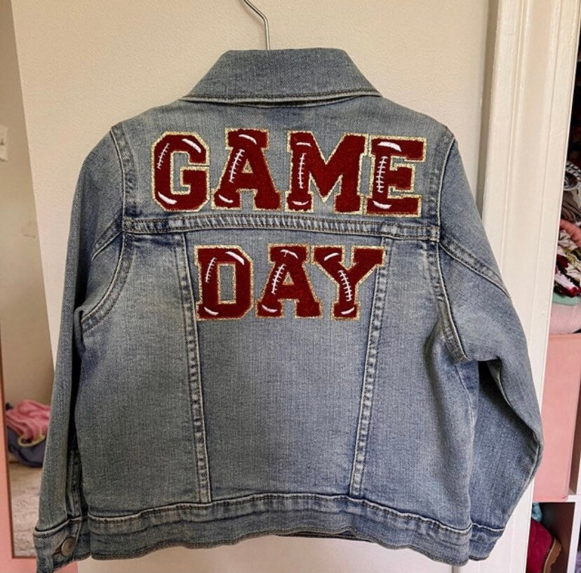 2.35 Inch Game Day iron on letters | Game day shirt | chenille patches | iron on patch | iron on letters | football patches | football mom |