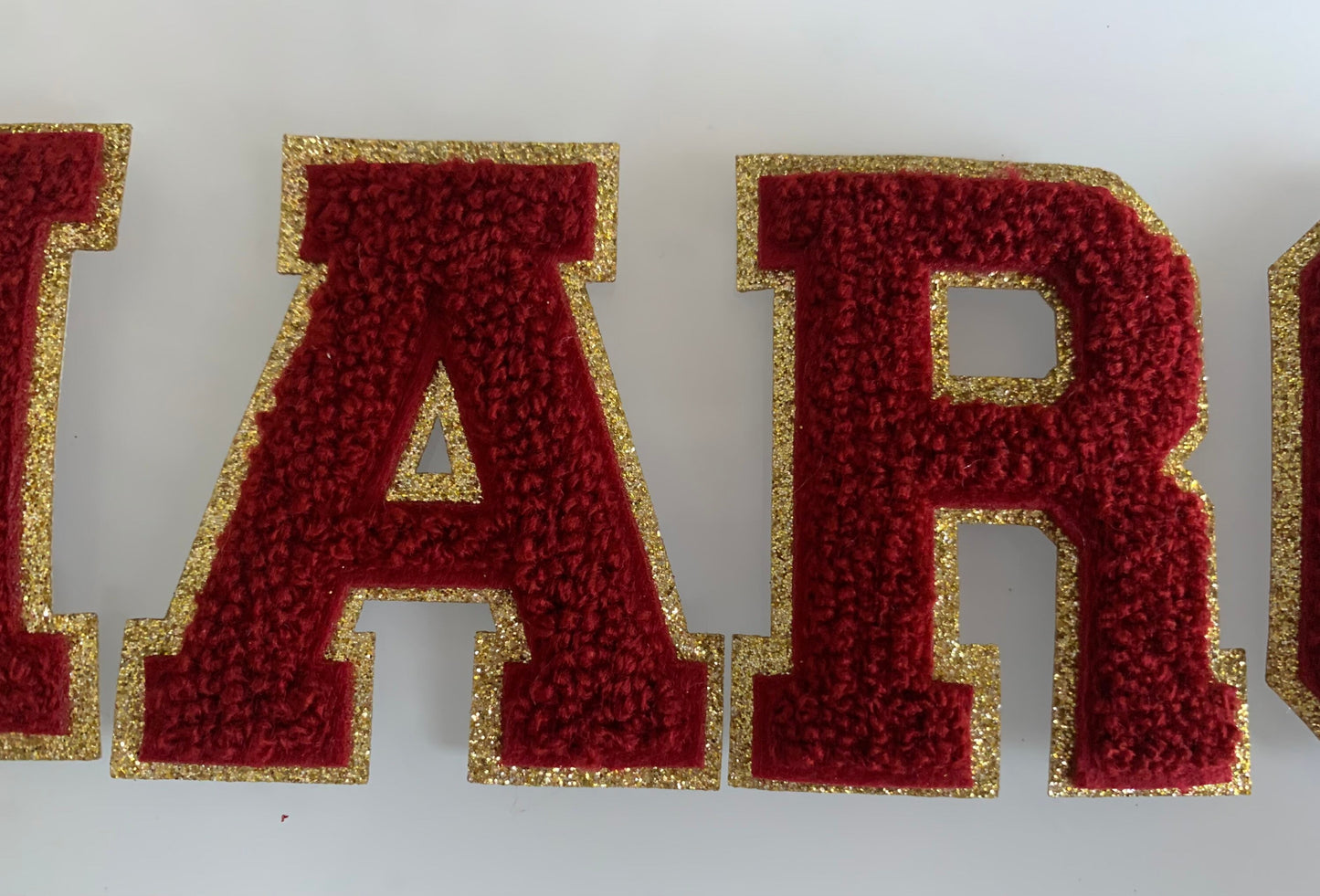 New MAROON | 2.35 Inch Chenille letters | Game day shirts | chenille patch | iron on patches | iron on letters | Game day shirts |