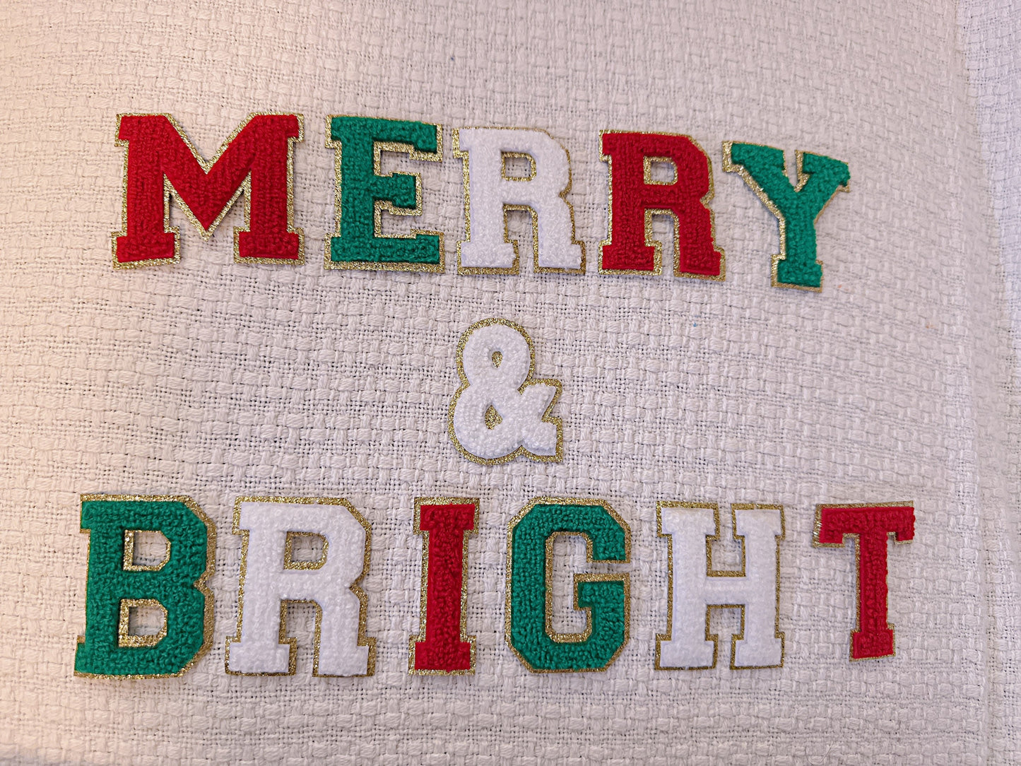 Christmas gift | Chenille letters | Chenille letters patches | iron on patch | iron on letters | letters for clothes | Christmas sweatshirts