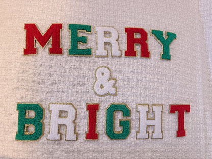 Christmas gift | Chenille letters | Chenille letters patches | iron on patch | iron on letters | letters for clothes | Christmas sweatshirts