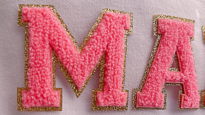 HOT PINK Chenille letters | Chenille patches | Chenille letters | iron on patch | iron on letters | letters for clothes | patch for jacket